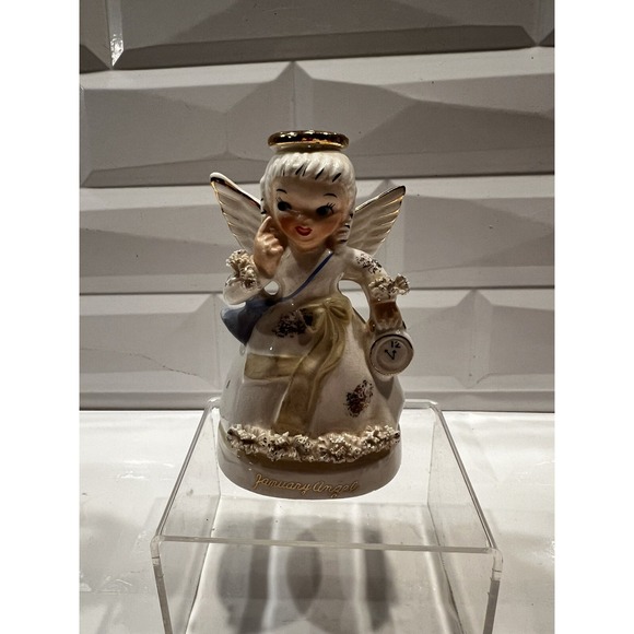 Vintage NAPCO January Angel w/ New Years Clock - Picture 1 of 7